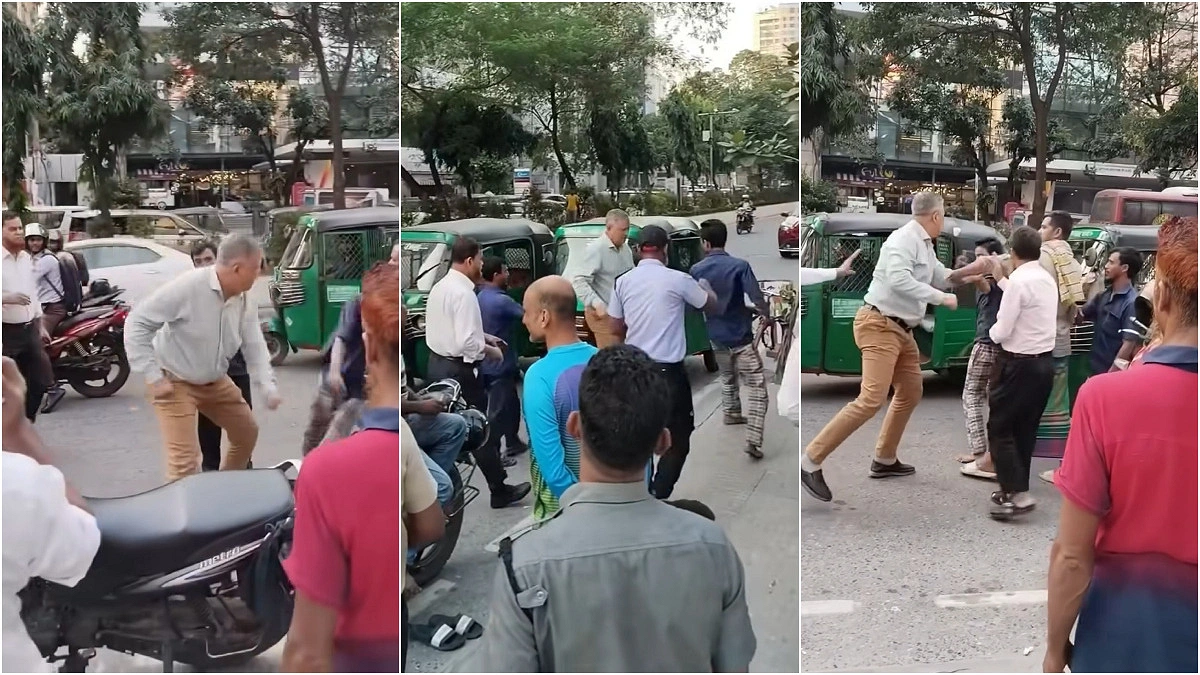 সিএনজি চালককে বিদেশি নাগরিকের মারধরের ভিডিও ভাইরাল