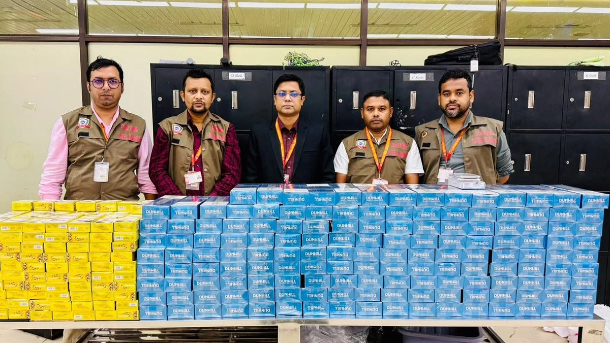 শাহজালালে সিআইআইডির অভিযানে বিপুল বিদেশি সিগারেট জব্দ