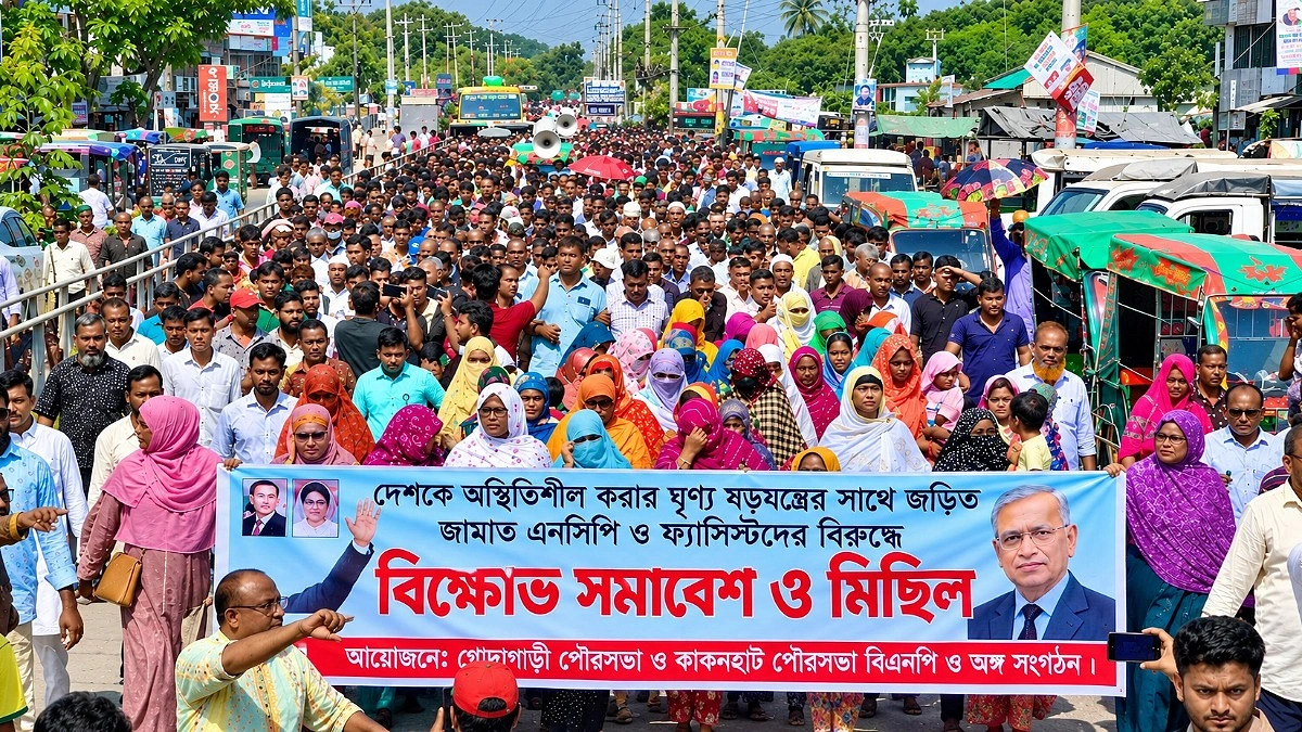 গোদাগাড়ীতে ইউএনও কার্যালয়ে তালা দেওয়ায় প্রশাসনের মামলা, বিএনপির বিক্ষোভ