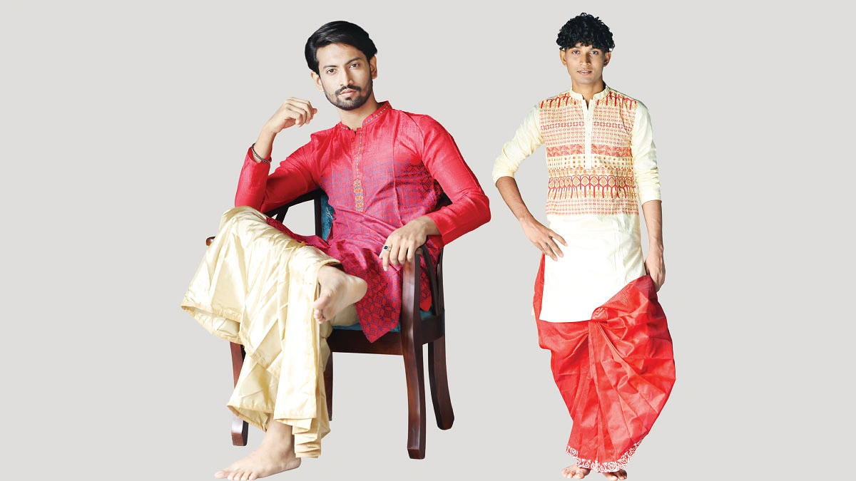 শারদ সাজে ধুতি-পাঞ্জাবি