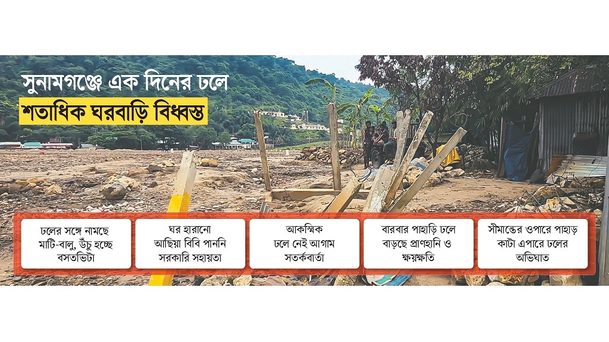 ঢলে ভেসে যায় ঘর, মেলে না সহায়তা
