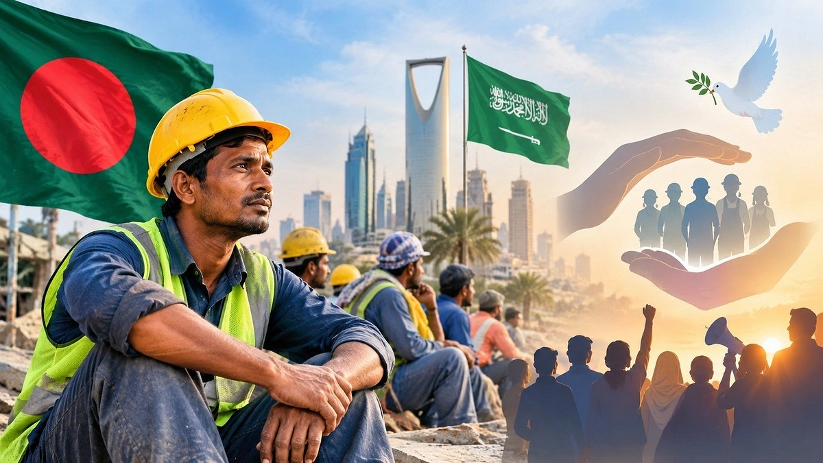 প্রবাসীদের নিরাপত্তা ও ন্যায়বিচারের দাবিতে রবিবার মানববন্ধন