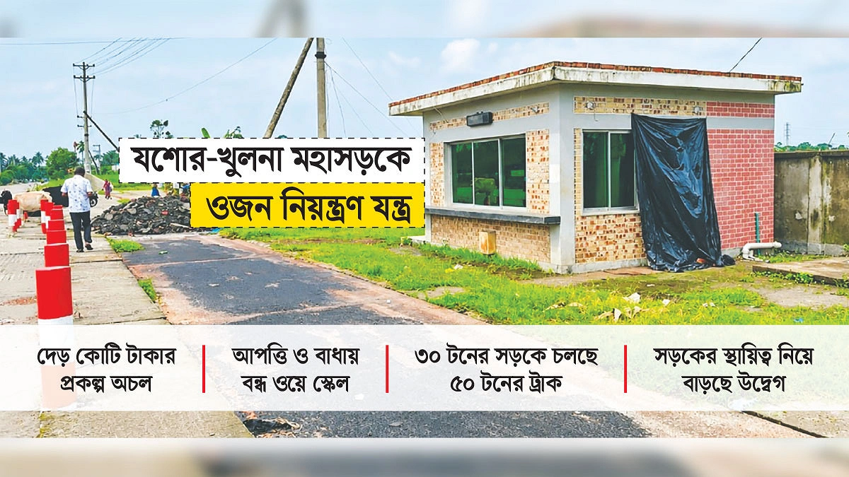 চালুর ৩ দিনেই বন্ধ যশোর-খুলনা মহাসড়কের ওজন নিয়ন্ত্রণ যন্ত্র, সচল হয়নি ৫ বছরেও