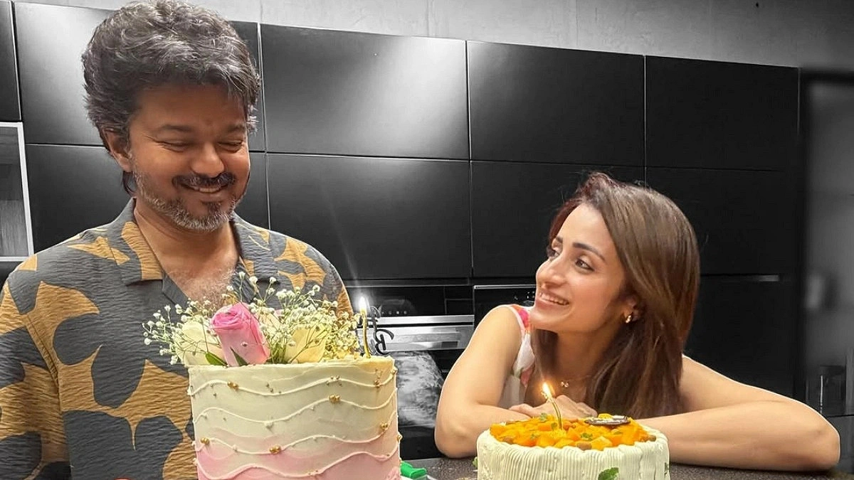 Trisha Cuts Cake with Vijay