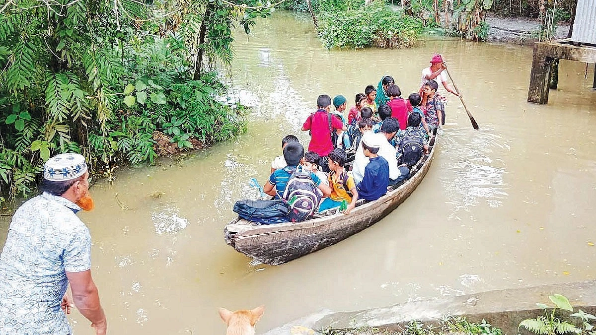 Monsoon leaves 200 students risking lives by boat