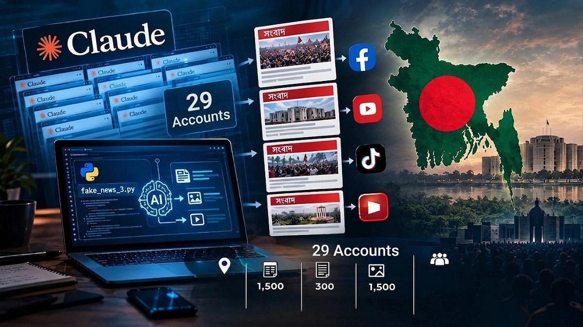 Anthropic uncovers pro-Awami League AI fake news network based in Gaibandha